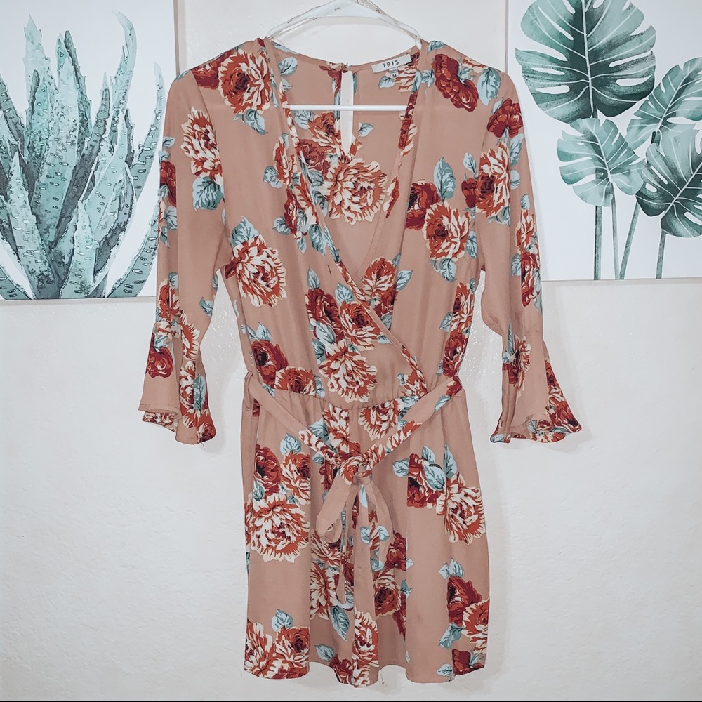Floral Front Belted Romper